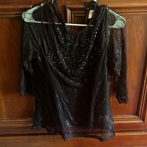 Mia Joy Size medium sheer lace with built in tank.